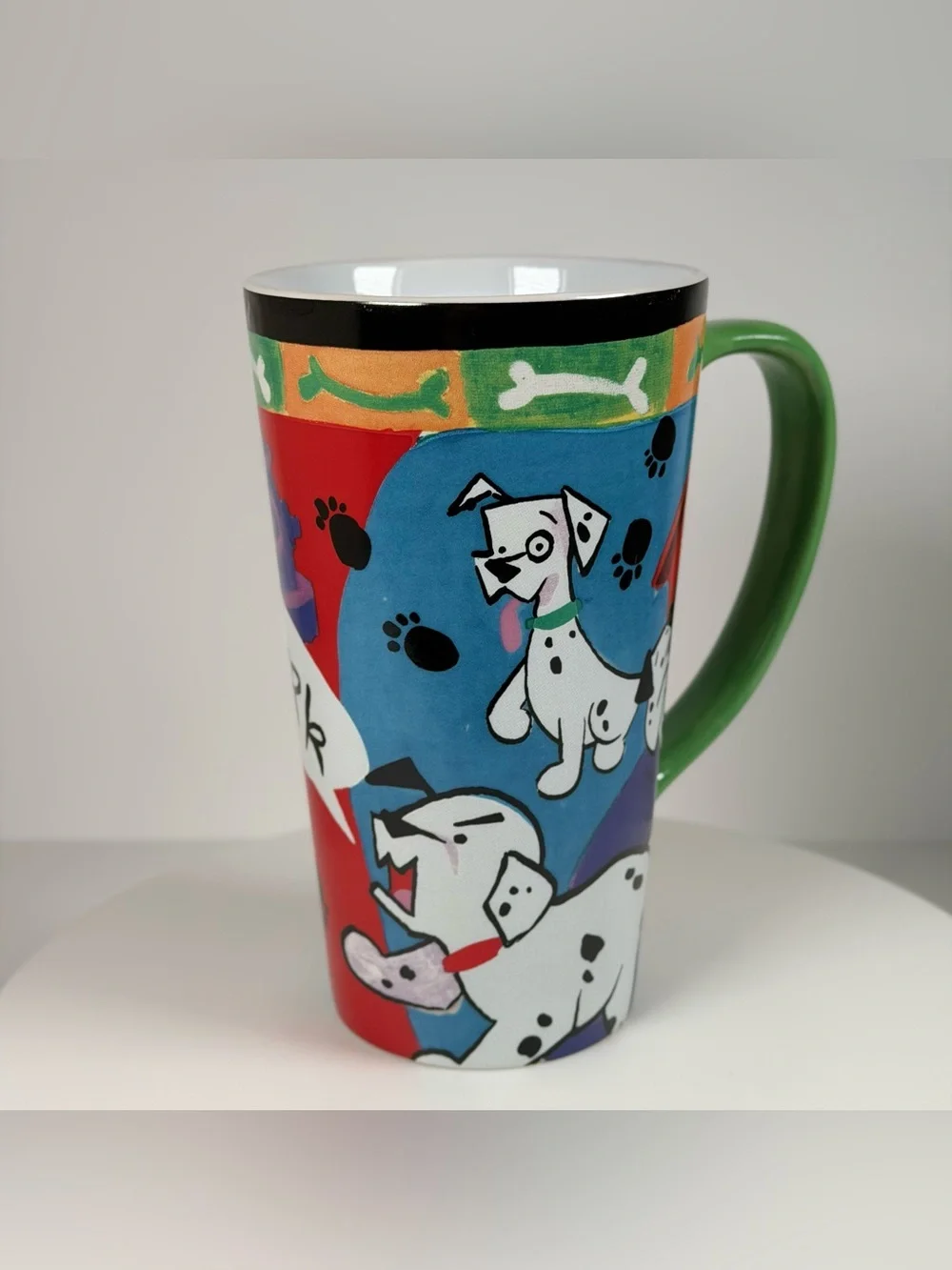Disney Store 101 Dalmatians Cruella De Vil Tall Ceramic Coffee Mug Latte Cup
